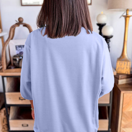 Beau Blue Floral Patched Half Sleeve Tunic Top