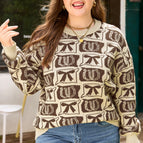 Brown / 1X / 52%Viscose+26%Polyester+22%Polyamide
