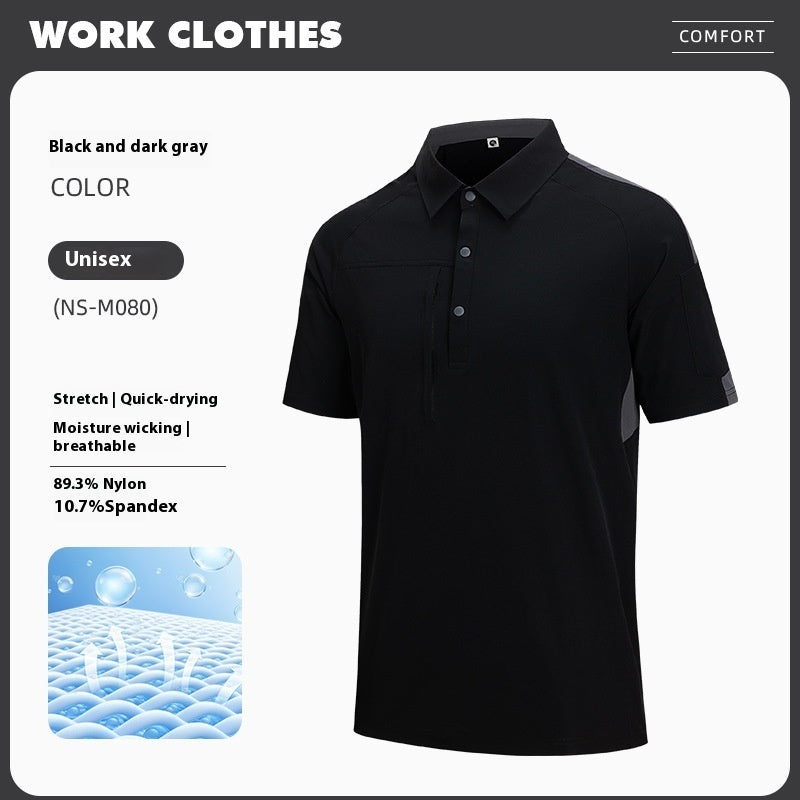 Lapel Short Sleeve Business Work Wear