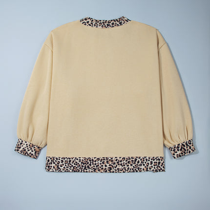 Parchment Plus Size Leopard Trim Mock Neck FAITH Graphic Sweatshirt