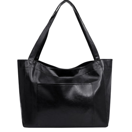 Soft Leather Retro Oil Waxed Leather Large Capacity Shoulder Bag