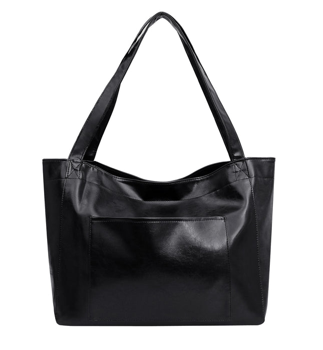 Soft Leather Retro Oil Waxed Leather Large Capacity Shoulder Bag