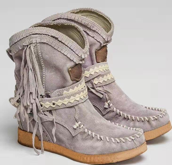 European And American Winter New Tassel Short Women's Boots