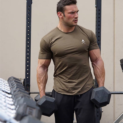 Round Neck Short-sleeve Tights Training Workout Clothes