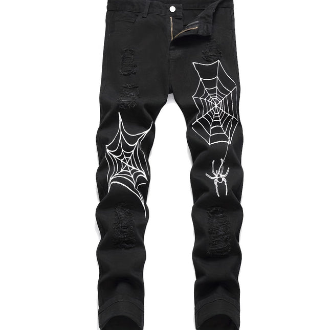 High Street Vibe Style Loose Straight Wide Leg Pants American Spider