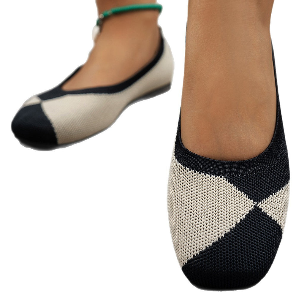 Flyknit Low-cut Flat Soft Bottom Multicolor Shoes Women