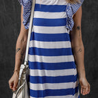 Sky Blue Stripe / S / 50%Polyester+45%Viscose+5%Elastane
