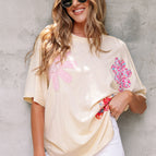 Apricot / S / 62%Polyester+32%Cotton+6%Elastane