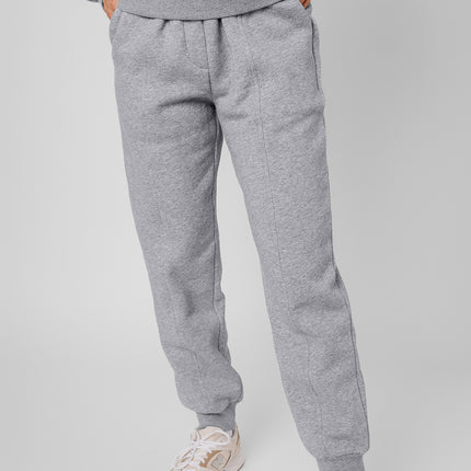 Gray Solid Exposed Seams Hoodie and Joggers Activewear Set