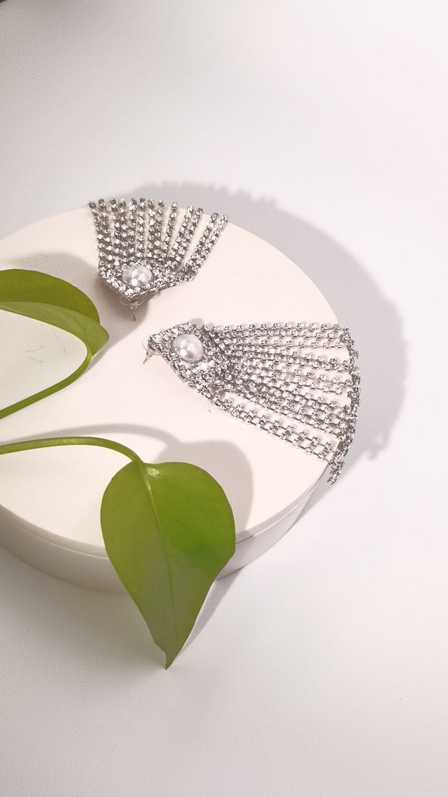 Sparkling Fringe Halter Necklace & Fringe Earring Set