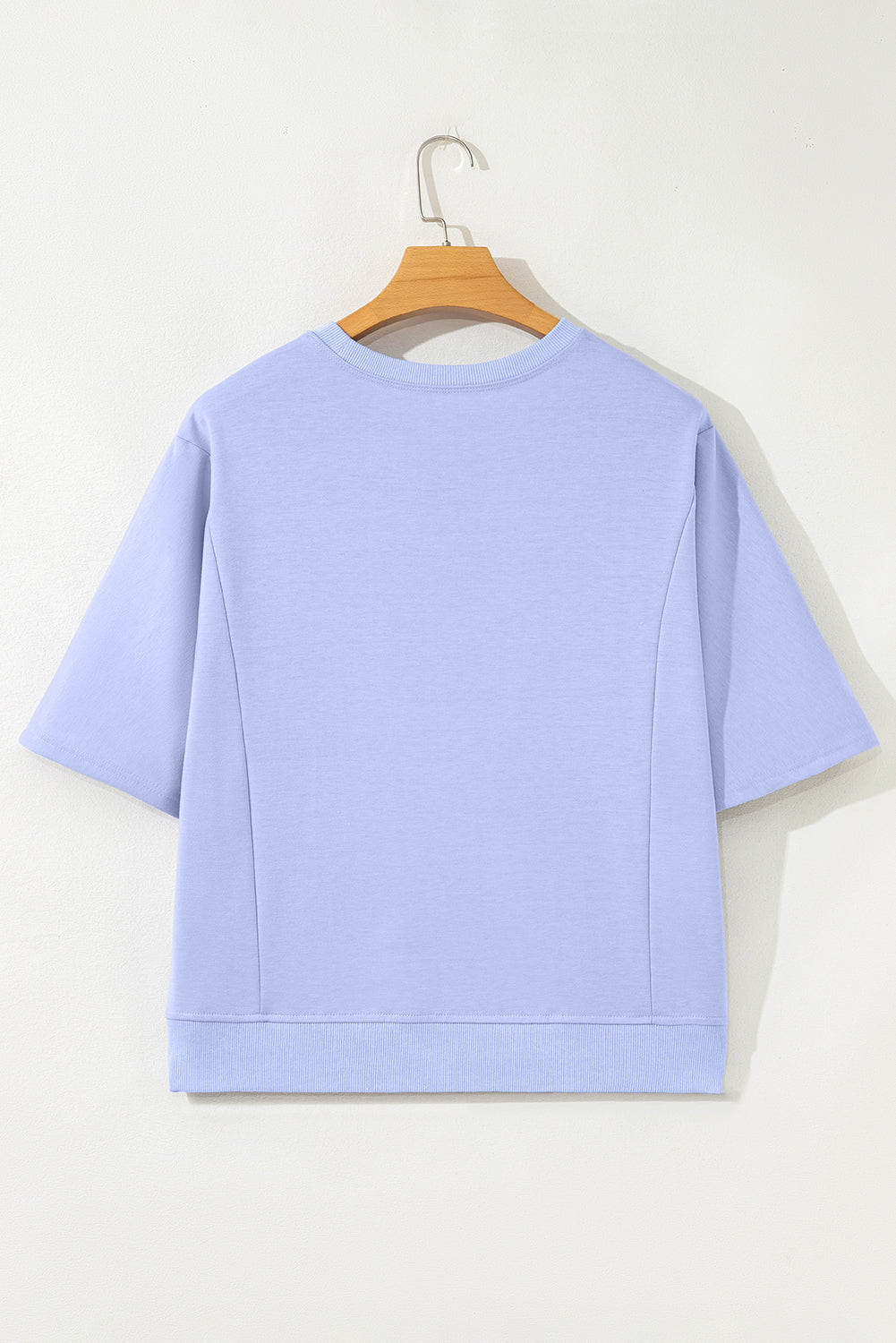 Beau Blue Floral Patched Half Sleeve Tunic Top