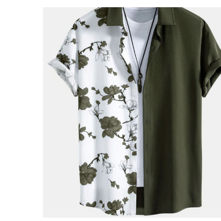 Men's Casual Printed Short Sleeved Shirt