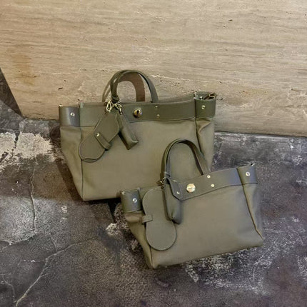 Textured Cowhide High Canvas Loose Crossbody Bag