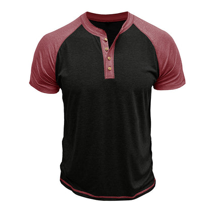 Men's Short Sleeve European And American Color Matching Top