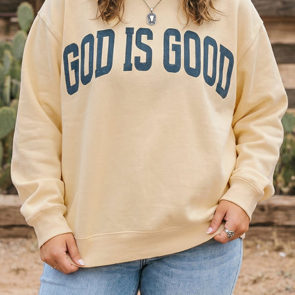 Light Grey Jesus Slogan Stand Neck Long Sleeve Oversized Tunic Plus Size Sweatshirt