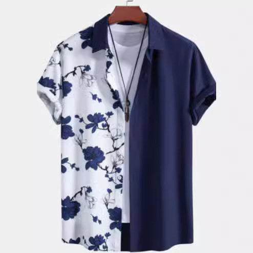 Men's Casual Printed Short Sleeved Shirt