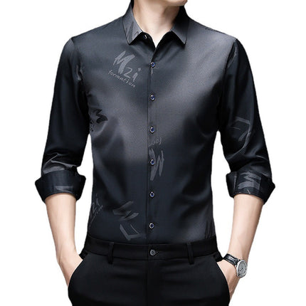Long Sleeve Shirt Men's Thin Young And Middle-aged Casual Loose Fashion