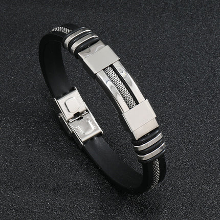 Fashionable Snake-Print Plated Steel Chain Bracelet