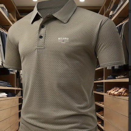 Men's Printed Short-sleeved Lapel Shirt Polo