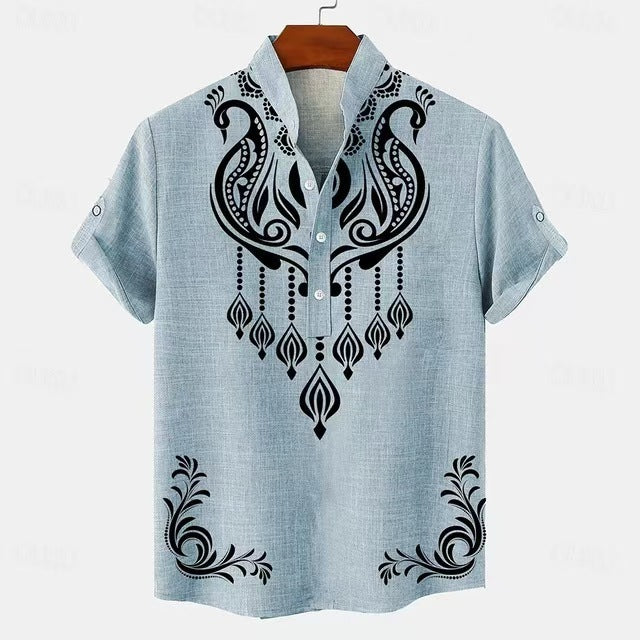 Men's Fashion Personalized Button Linen Leisure Shirt