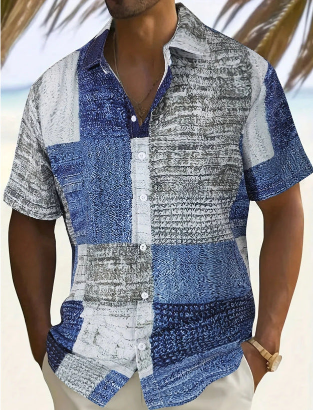 Retro Men's Fashion Plaid Printed Casual Shirt