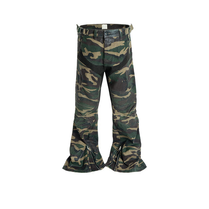 Men's Same Stitching Design Zipper Wide Leg Pants