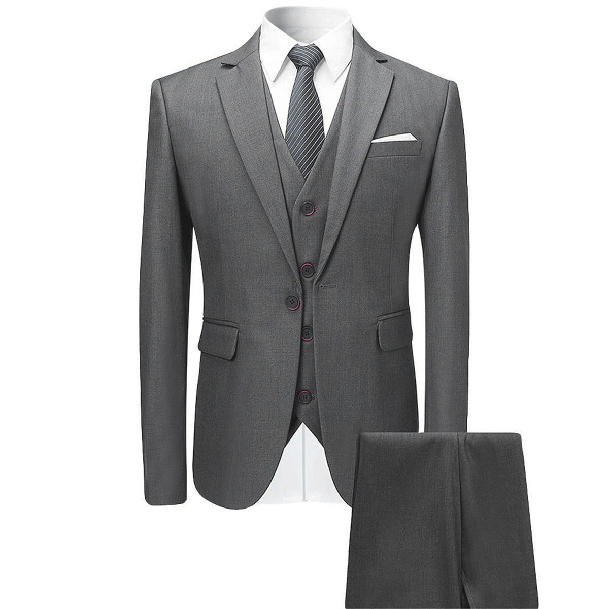 Men's Fashion Slim Suit Three-piece Suit