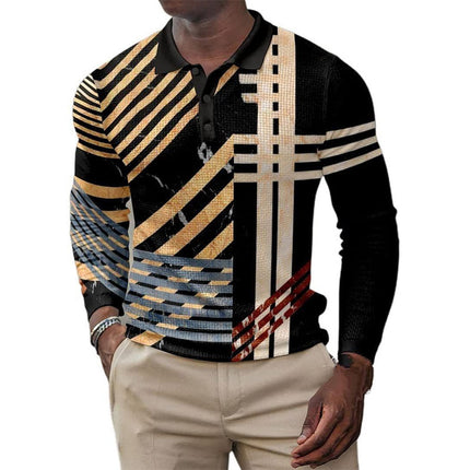 Fashion New Men's 3D Printed Long-sleeved Top