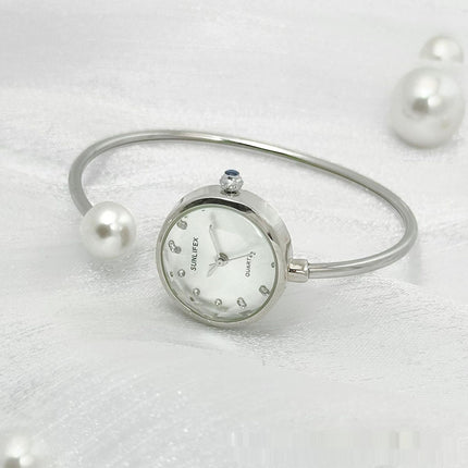 Women's High-grade Simple Pearl Bangle Watch High-grade Watch