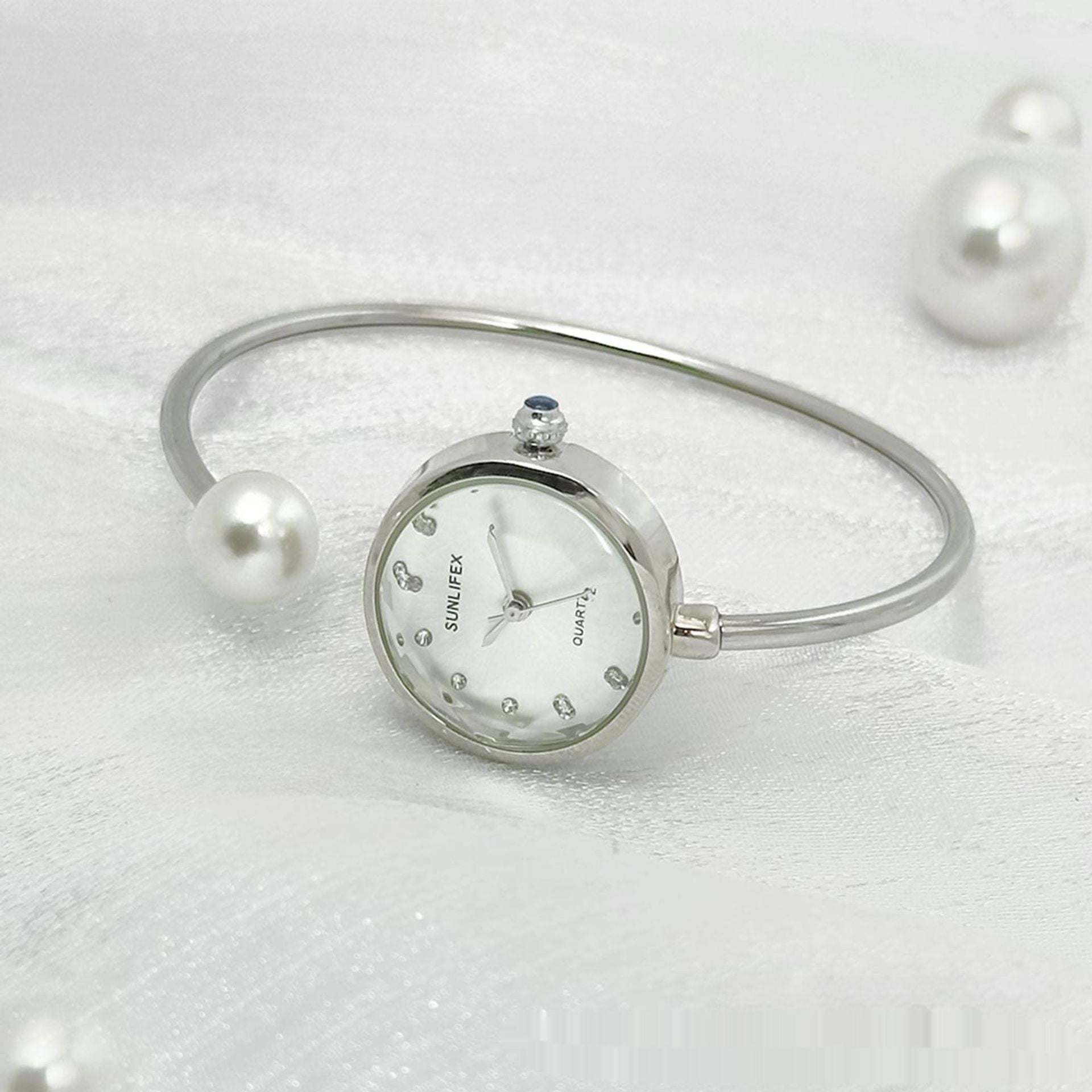 Women's High-grade Simple Pearl Bangle Watch High-grade Watch