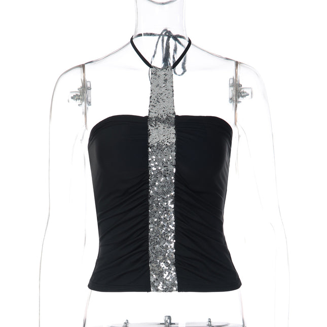 Strap Top Sexy And High-end Figure-hugging With Ruching Bold Girl Style Versatile Tube Top