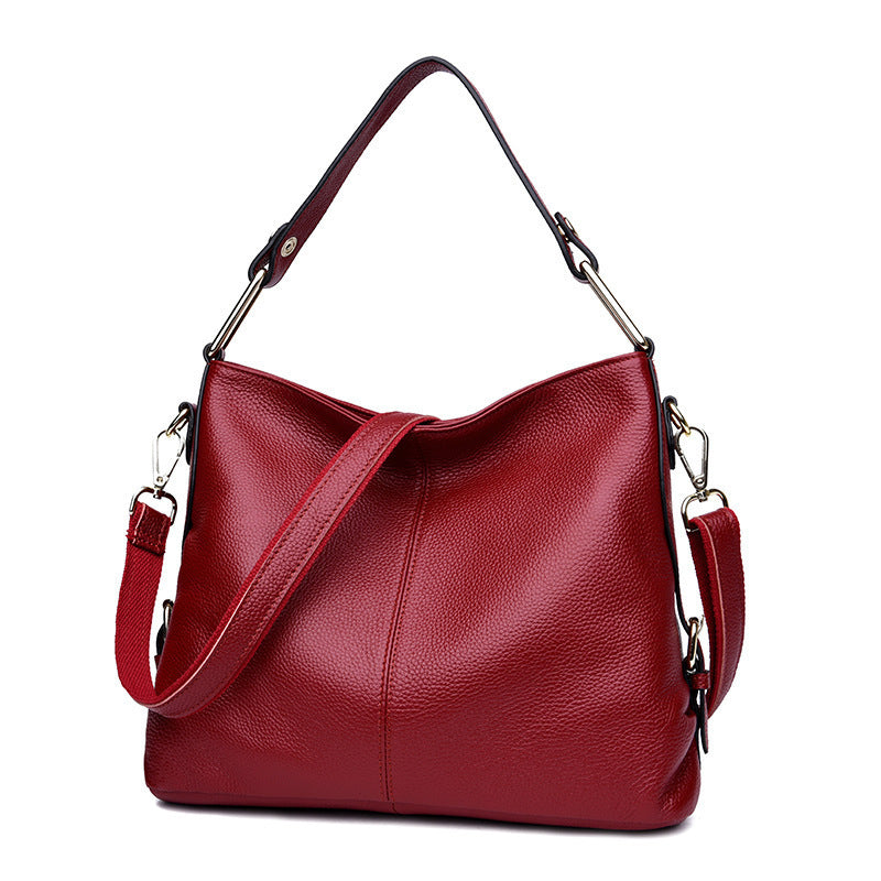 Fashion Genuine Leather Portable Crossbody Bag