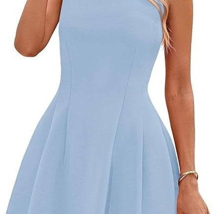 Sleeveless Solid Color Casual Dress Women