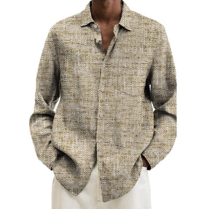 Men's Shirt Multi-color Pattern Element Long Sleeve Top