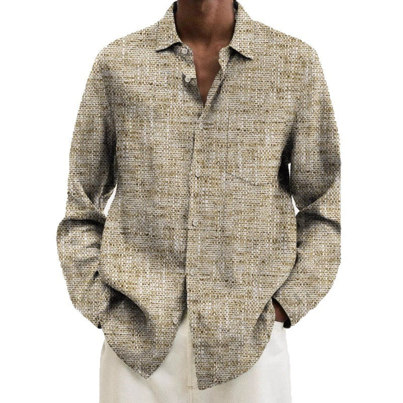 Men's Shirt Multi-color Pattern Element Long Sleeve Top