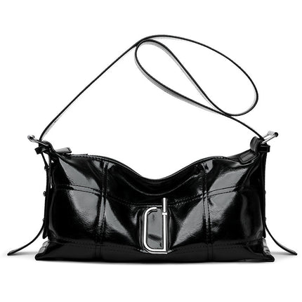 New Pillow Bag Oil Wax Leather Crack Soft Tote Crossbody