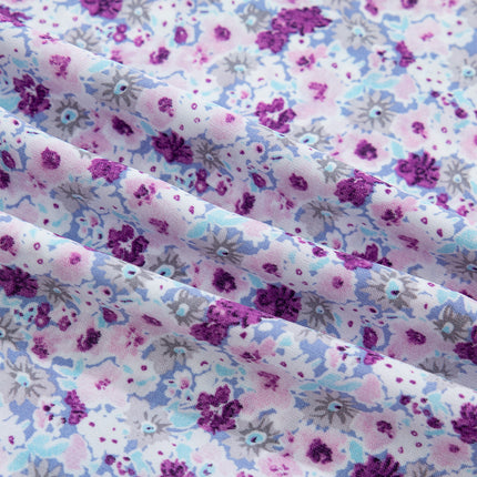 Purple Plus Size Floral Print Square Neck Smocked Maxi Dress