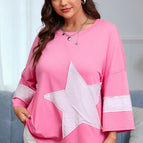Pink / 1X / 62%Polyester+32%Cotton+6%Elastane