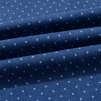Sky Blue Polka Dot Wide Leg Full Length Shift Silhouette Plus Size Jeans