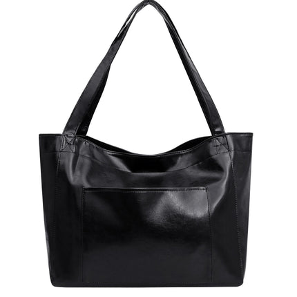 Soft Leather Retro Oil Waxed Leather Large Capacity Shoulder Bag
