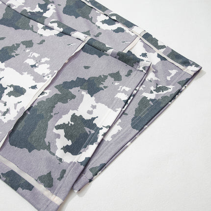 Brown Camo Drawstring Waist Patch Pocket Plus Size Pants