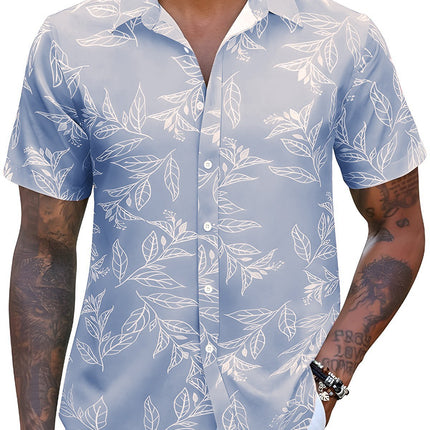 Men's Casual European And American Floral Short-sleeved Shirt