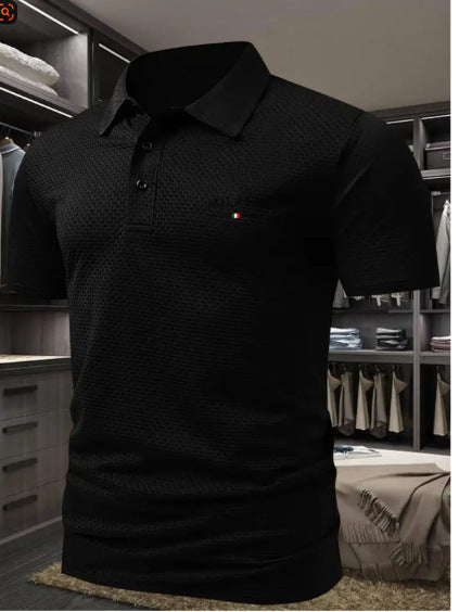 Men's Printed Short-sleeved Lapel Shirt Polo