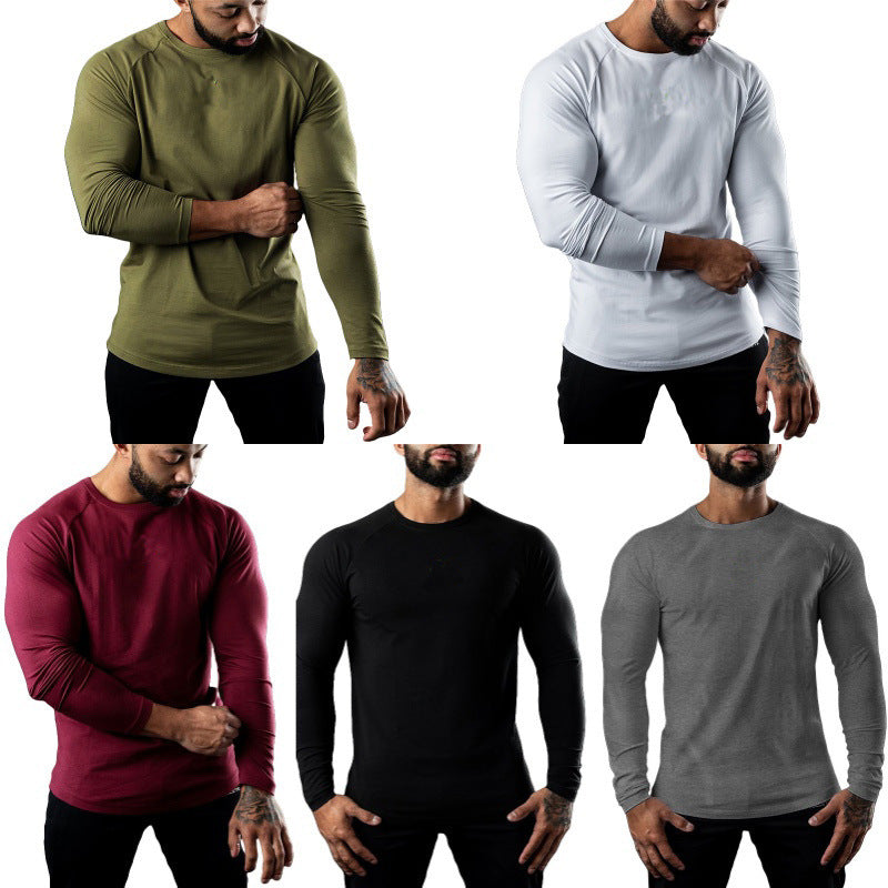 Long Sleeve Tight Sports T-shirt Round Neck Quick-drying Exercise Top