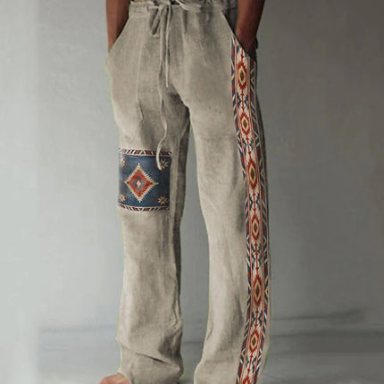 Men's Linen Printed Loose Casual Pants