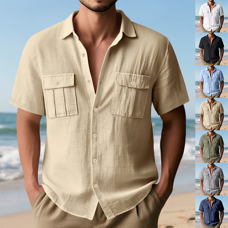 Solid Color Collage Pocket Loose Lapels Cardigan