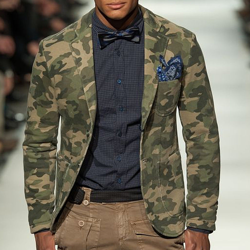 Leisure Suits For Men Digital Printing Western Style Fashionable Jacket