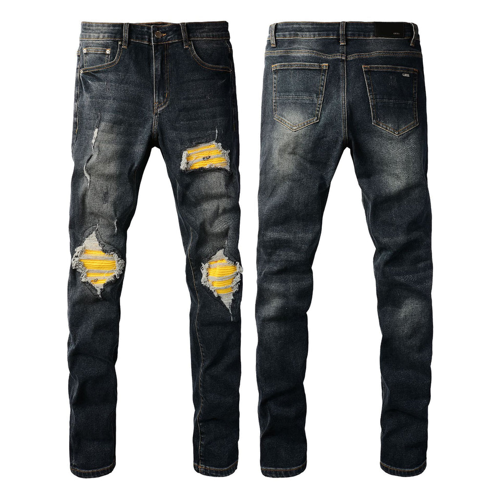 European And American Fashion Street Fashion Close-fitting And Slim-fitting Skinny Jeans