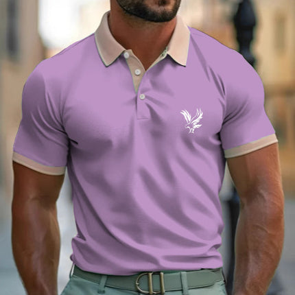 Casual Style Commuter's All-matching Digital Printing Lapel Men's Polo Shirt