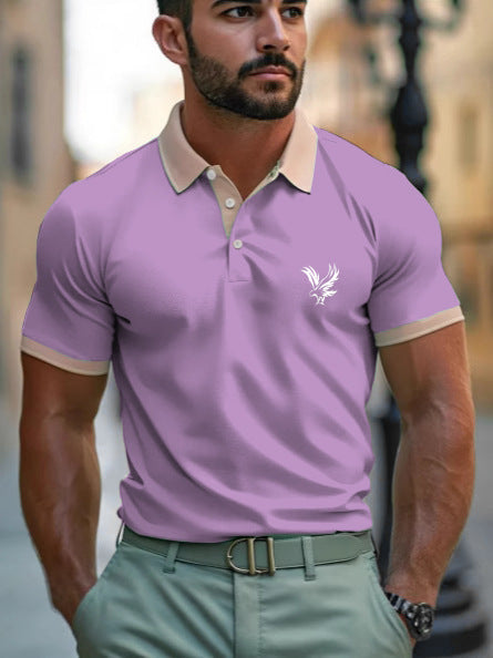 Casual Style Commuter's All-matching Digital Printing Lapel Men's Polo Shirt